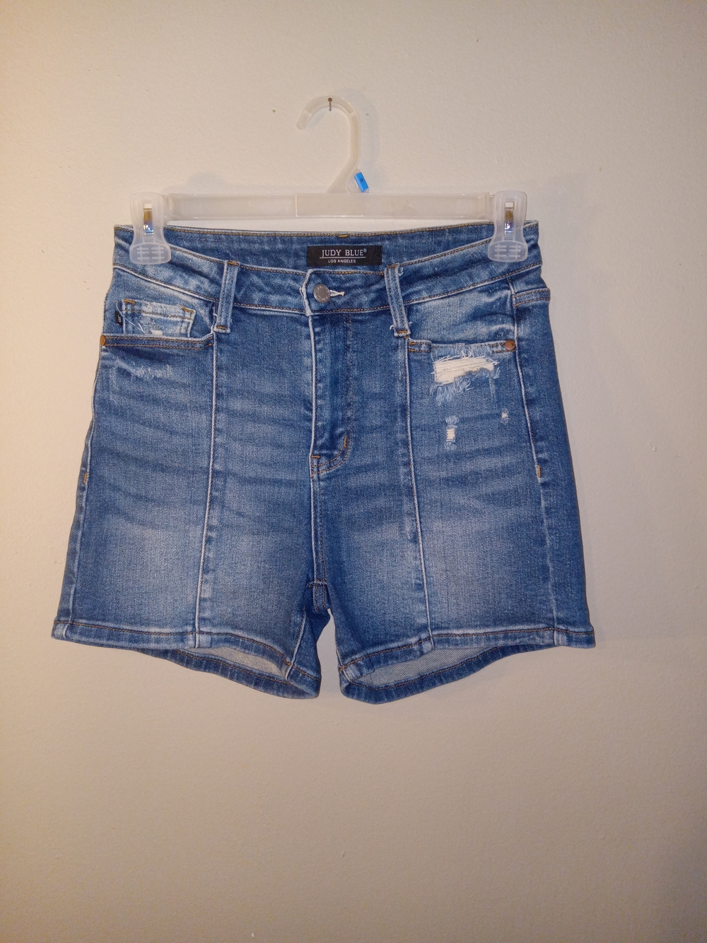 Judy Blue Distressed High-Rise Denim Shorts